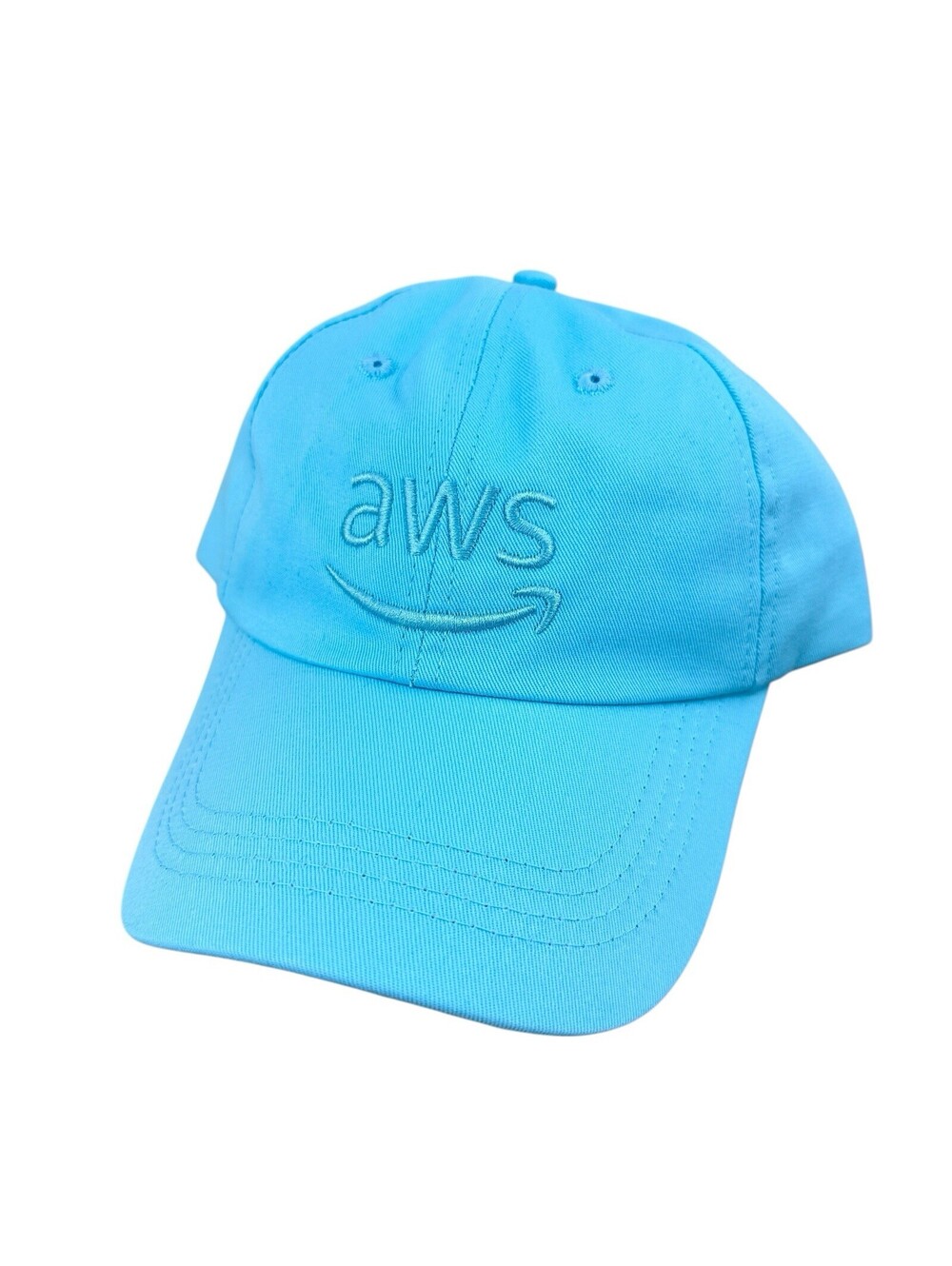 New! AMAZON Smile Hat AWS Blue Adjustable OSFA Unstructured Cap